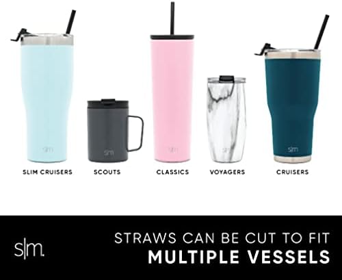 Simple Modern Plastic Reusable Straws | BPA Free and Waste Reducing Straw for Tumblers and Travel Mugs | Classic Collection | 12 Pack | Assortment 1