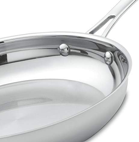 Cuisinart 422-30H Contour Stainless 12-Inch Open Skillet with Helper Handle, Silver