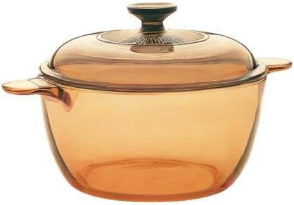 VISIONS 1.5 Litre Pyroceram Glass Cookpot with Glass Cover, Brown