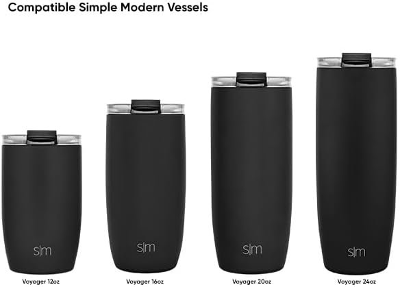 Simple Modern Voyager Tumbler Replacement Lid | Reusable Insulated Flip Lid | Clear