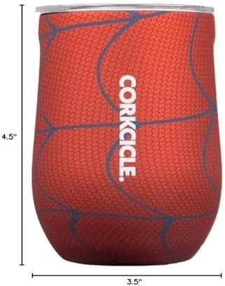 Corkcicle Stemless Insulated Wine Glass Tumbler - Keeps Beverages Cold 6 Hours & Hot 3 Hours - Stainless Steel - Easy-Grip - Summer Drinkware Gift - Keeps Drinks Ice Cold - 12 oz - Spider-Man