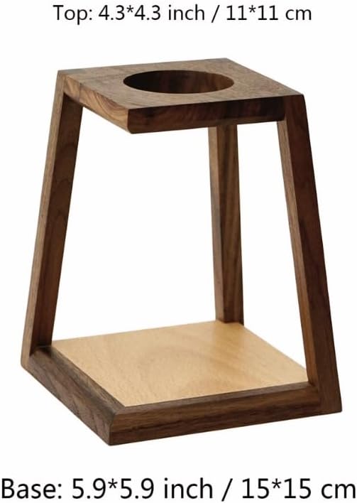 Minimalist Wooden Pour Over Coffee Dripper Stand – Walnut & Beech Wood – - Image 8