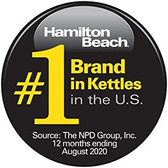 Hamilton Beach Electric Tea Kettle, Water Boiler & Heater, 1 L, Cordless, Auto-Shutoff & Boil-Dry Protection, Stainless Steel (40998)