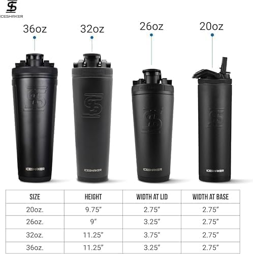 Ice Shaker Insulated Stainless Steel Shaker Bottle | 26oz, Mermaid | Cold - Image 7