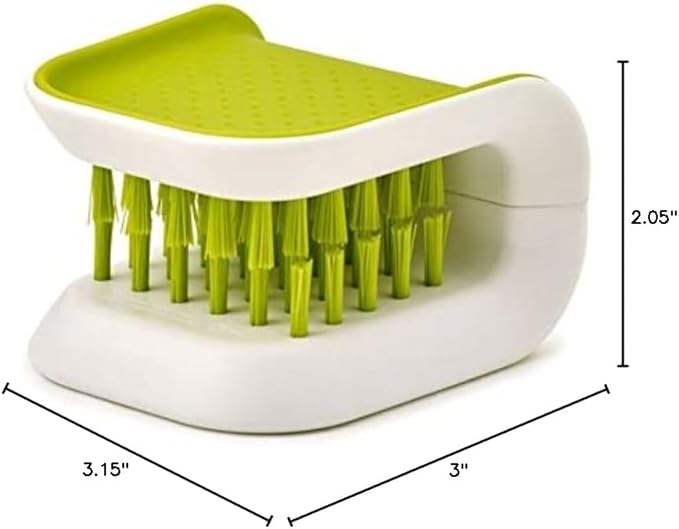 Joseph Joseph BladeBrush Knife and Cutlery Cleaner Brush Bristle Scrub Kitchen Washing Non-Slip, One Size, Green