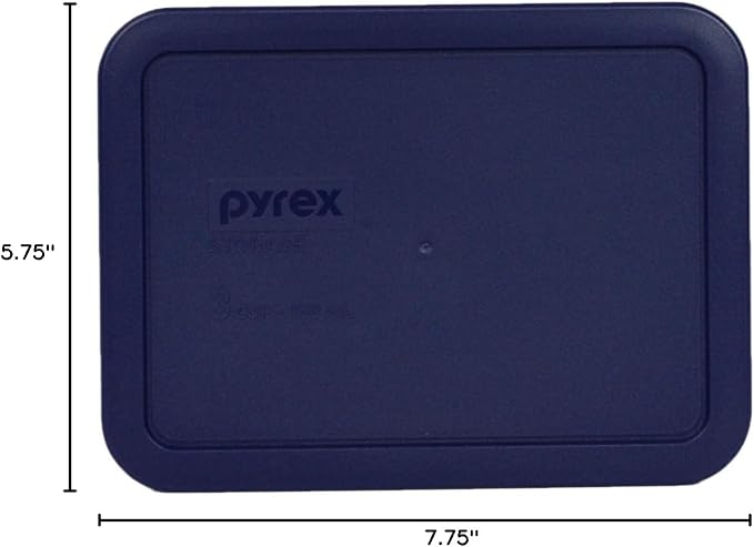 Pyrex Bundle - 2 Items: 7210-PC 3-Cup Blue Plastic Food Storage Lids - Original Genuine Pyrex Lids - 2 Pack -Made in the USA