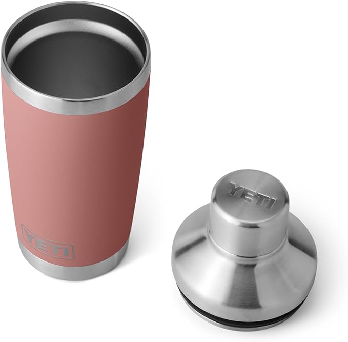 YETI Rambler 20 oz Cocktail Shaker, Stainless Steel, Vacuum Insulated, Sandstone Pink