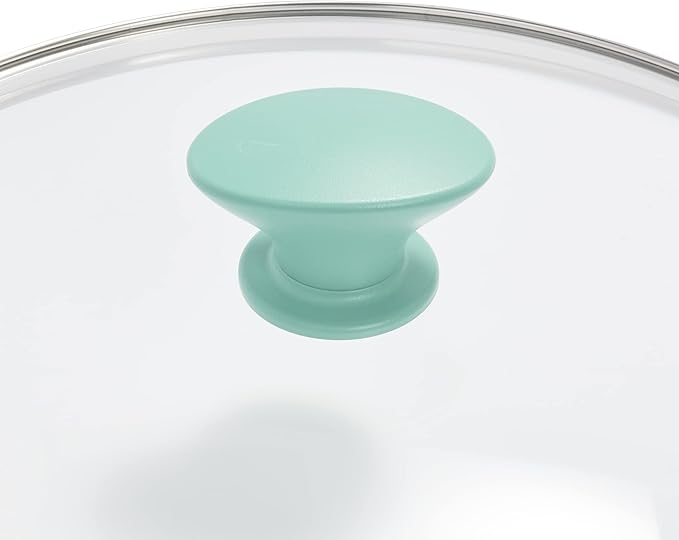 GreenPan Rio Healthy Ceramic Nonstick 5QT Saute Pan Jumbo Cooker with Helper Handle and Lid, PFAS-Free, Dishwasher Safe, Turquoise