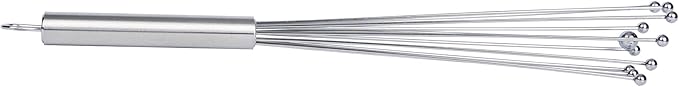 Restaurantware-German Standard 12.6 Inch Ball Whisk, 1 Dishwashable Kitchen Whisk - Ergonomic Handle, Durable, Stainless Steel Manual Egg Beater, Suitable For Whisking, Stirring, Mixing, Beating