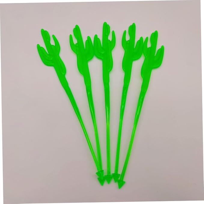 DECHOUS Cactus Design Cocktail Swizzle Sticks 40pcs Disposable Drink Stir Sticks - Image 9
