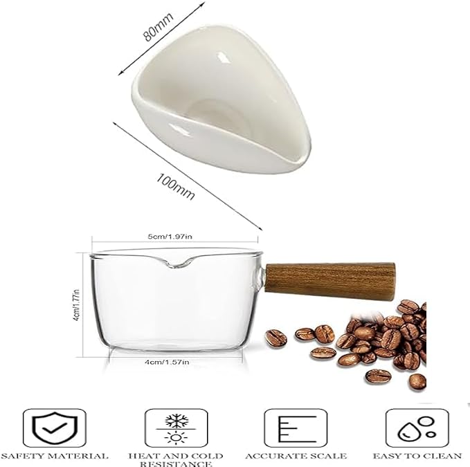 White Coffee Bean Dosing Cup - 100ML Mini Espresso Cup - Image 7