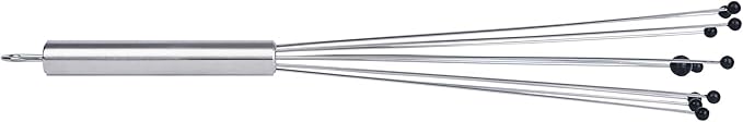Restaurantware-German Standard 12.6 Inch Ball Whisk, 1 Kitchen Whisk With Silicone Balls - Ergonomic Handle, Dishwashable, Stainless Steel Manual Egg Beater, Durable, For Whisking, Stirring, Mixing