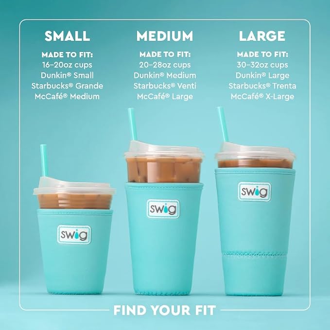 Swig Life Medium Iced Cup Coolie, Standard 22oz Iced Coffee Cup Insulator Sleeve - Image 7