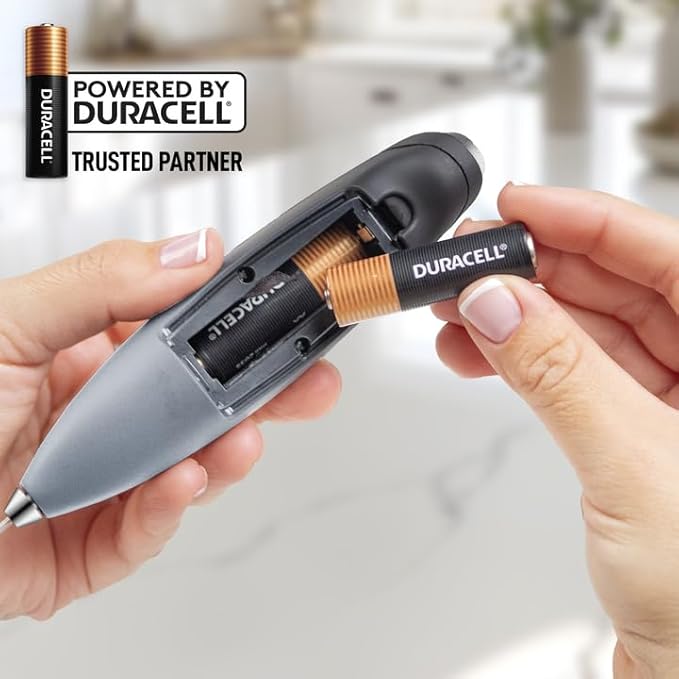 Zulay Kitchen Powerful Milk Frother Wand With 4 AA Duracell Batteries - Ultra Fast Handheld Drink Mixer - Electric Whisk Foam Maker for Coffee, Lattes, Cappuccino, Matcha & Creamer