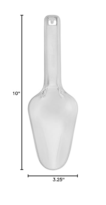 Rubbermaid Commercial Products Plastic Utility Ice Scooper, 6-ounce, Clear, Dishwasher Safe Kitchen Scoop for Weddings/Bar/Ice Bucket/Kitchen/Popcorn