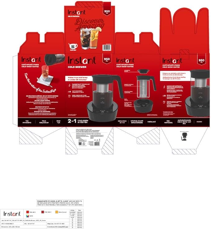 Instant Cold Brew Electric Coffee Maker, From the Makers of Instant Pot, Customize Your Brew Strength, Easy-to-Use, Dishwasher Safe Glass Pitcher, Quickly Brew Up to 32 Ounces