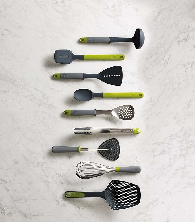 Joseph Joseph Scoop Colander Strainer Slotted Spoon, Large, Gray/Green