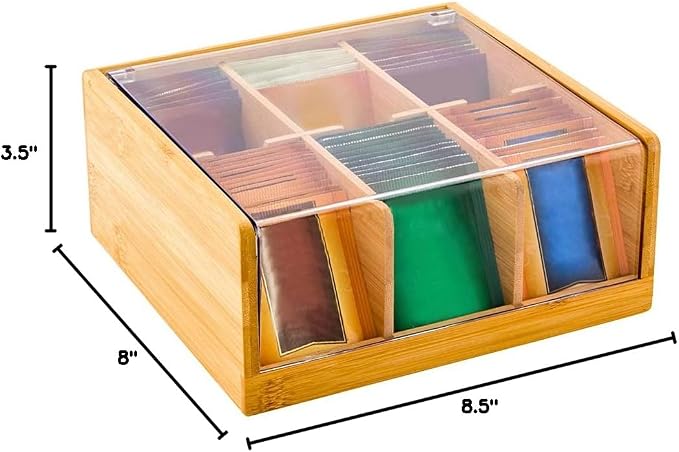 Restaurantware-8.5 x 8 x 3.5 Inch Tea Box Organizer, 1 Sustainable Tea Box - Image 4