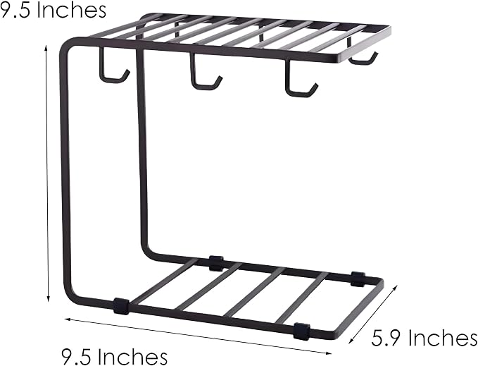 Metal Mug Tree Holder Stand for Counter 6 Hooks Coffee Cup Display Hanger Rack - Image 4