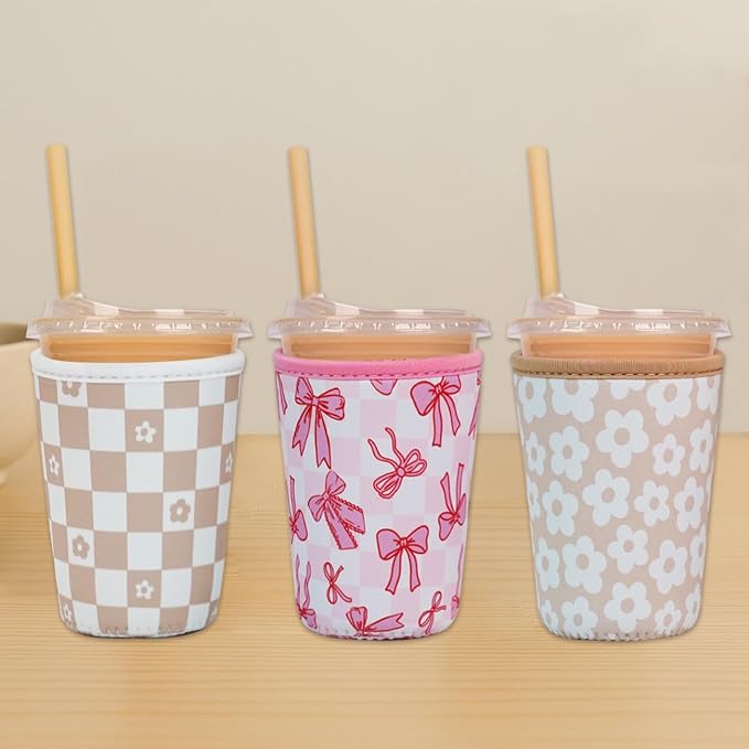 Reusable Insulated Neoprene Iced Coffee Cup Sleeve, Durable Drink Sleeve - Image 8