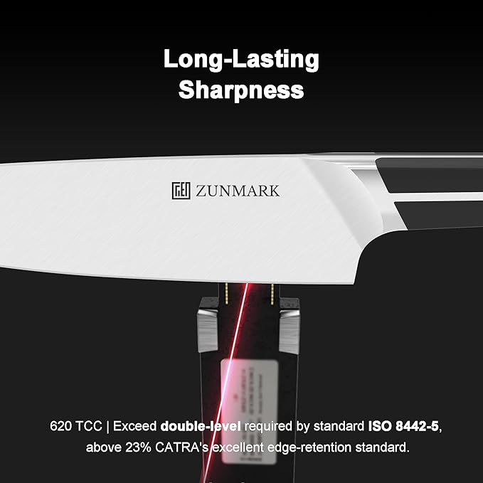 Kitchen Knife Set, 14 PCS Knife Sets for Kitchen with Block, X50CrMoV15 High Carbon German Steel Knife Set with 6X Serrated Steak Knife, Heavy