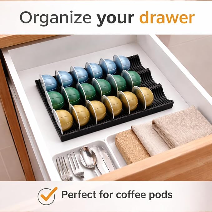 Coffee Pod Drawer Organizer for Vertuo Capsules – Holds 30 Large or 40 Small - Image 7