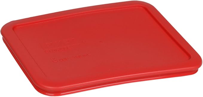 Pyrex 7210-PC 3-Cup Red Food Storage Replacement Lid (4-Pack) - Made in USA