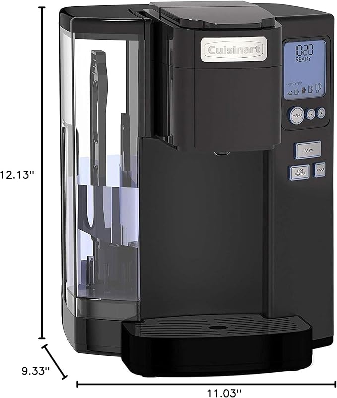 Cuisinart Coffee Maker, Single Serve 72-Ounce Reservoir Coffee Machine, Programmable Brewing & Hot Water Dispenser, Stainless Steel SS-10MBP1, Black