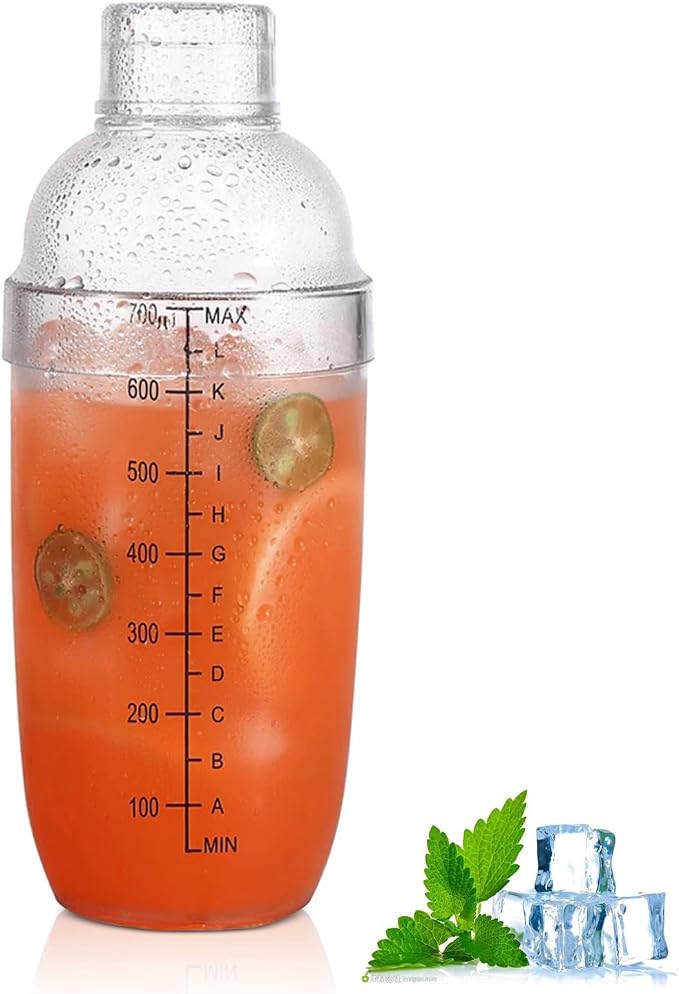 24 Oz Plastic Cocktail Shaker Bottle, Hand Cup Drink Mixer Tea Shaker Clear - Image 7