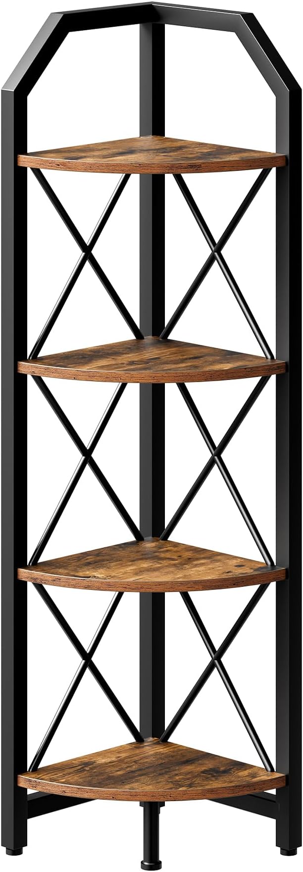 CHOEZON 47.6" Corner Shelf, 4-Tier Industrial Corner Bookshelf, Corner Storage - Image 8