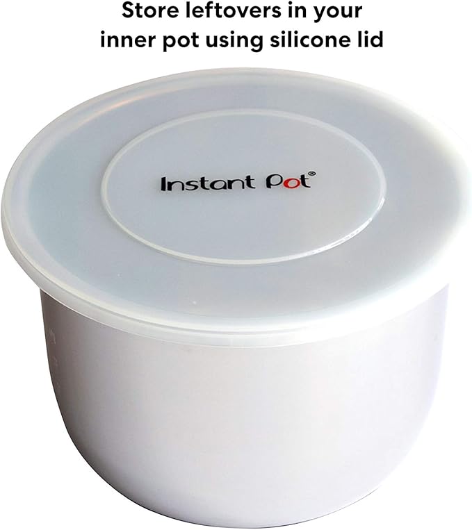 Instant Pot Silicone Lid, 8-In, 3-Qt Pot Lid, Reusable Silicone Lid for Bowl and Food Cover, Microwave Cover for Food, Transparent White