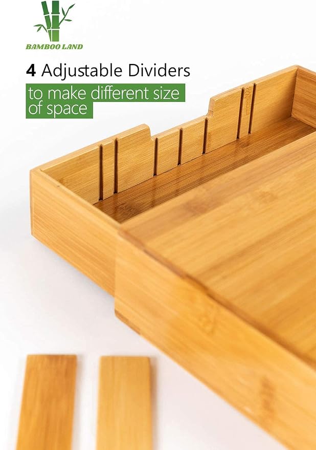 Bamboo Land- Bamboo K Cup Holder, 4 Adjustable Dividers, 36 K Cup Pod Storage - Image 8