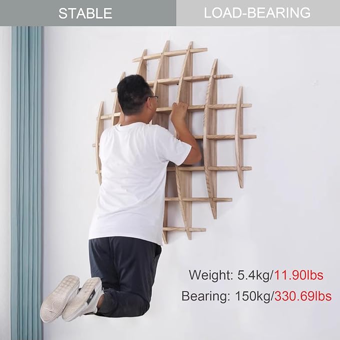 Solid Wood Chinese Tea Cup Holder, Wall Mounted Teapot Display Stand, Wall - Image 6