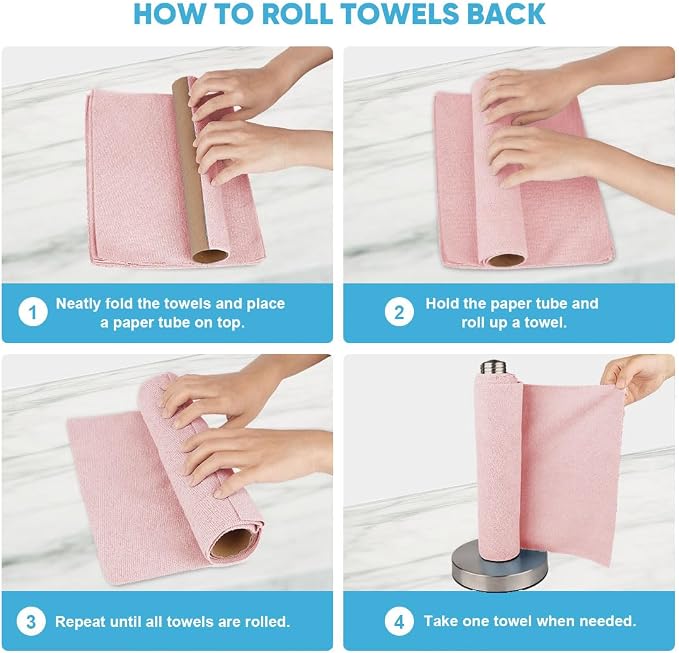 AIDEA Microfiber Cleaning Cloth Roll, Tear Away Reusable Paper Towels, Car - Image 7