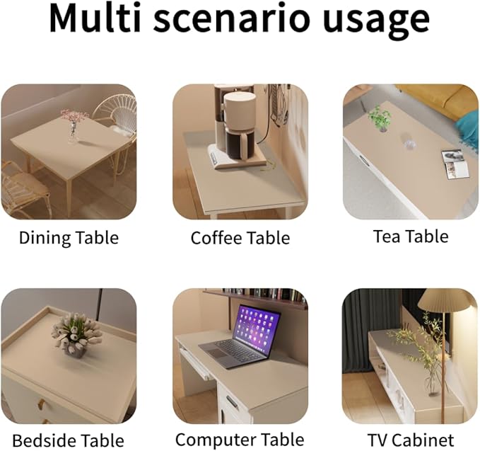 Dresser Protector - Can Be Used On Both Sides Waterproof and Easy to Clean Good Flatness Used for Dresser Table(Light Brown+Gray 10x48)