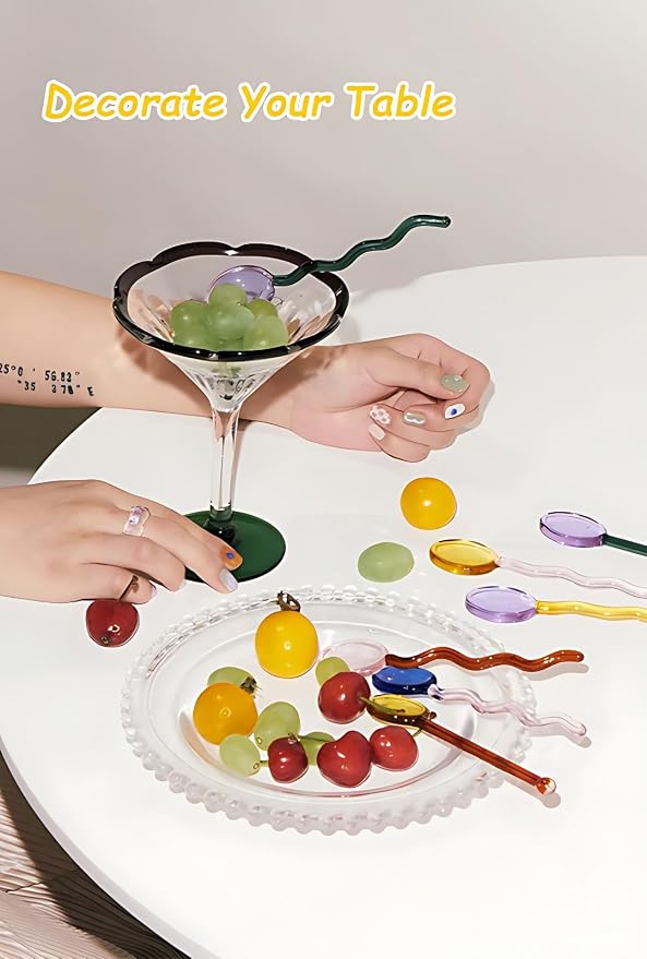 Heat Resistant Coffee Spoon Glass Tasting Spoon 5.5 Inches Teaspoon Stirring - Image 9