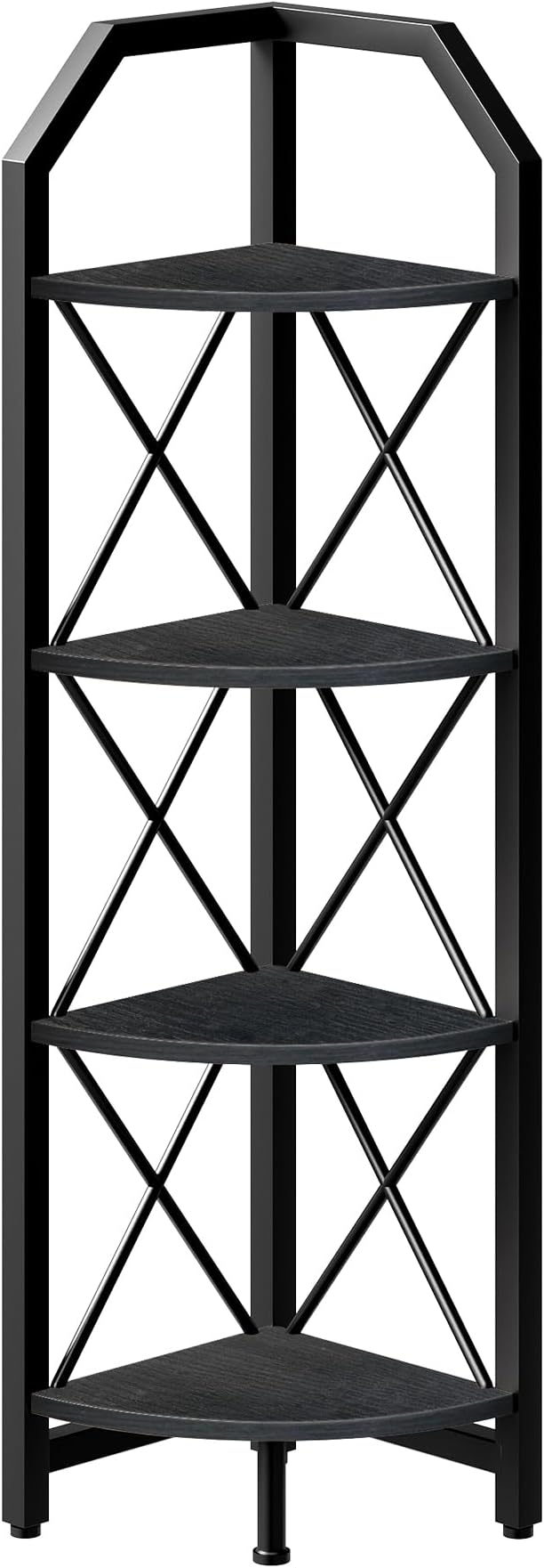 CHOEZON 4-Tier Corner Shelf, Industrial Corner Bookshelf, 47.6" Corner Storage - Image 8