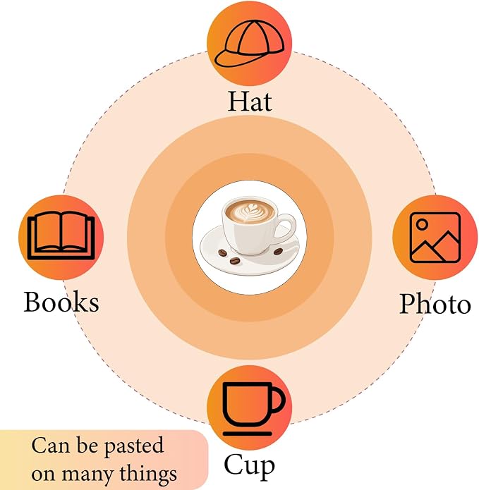 CREATCABIN 128Pcs Coffee Stickers - Image 6