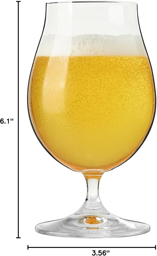 Spiegelau Classic Tulip Beer Glass, European-Made Crystal Drinking Glasses Perfect for Belgian Ales, IPA Beers, Cocktails, Sodas, Beverages, Smoothies, Home Bar Accessories, 15.5 oz, Set of 4