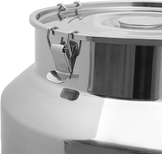 304 Stainless Steel Milk Can - 23.24 Gallon (88 Liter) Heavy Duty Airtight Food Storage Container for Milk, Wine, Oil - Ideal for Home, Farm, and Commercial Use