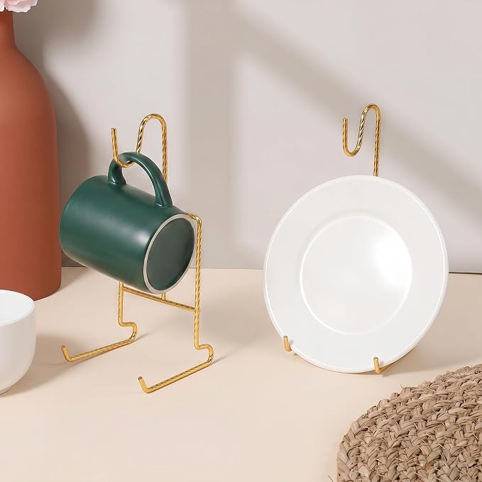 2 Pcs Tea Cup and Saucer Display Holder Spiral Style Metal Saucer Organizer - Image 7