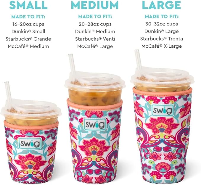 Swig Life Medium Iced Cup Coolie, Standard 22oz Iced Coffee Cup Insulator Sleeve - Image 4