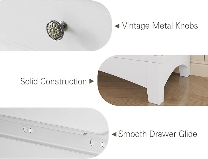 71" Farmhouse White Pantry Cabinet with Charging Station, 4-Type Storage & Anti-Tip Design, Kitchen Cabinet with Adjustable Shelves