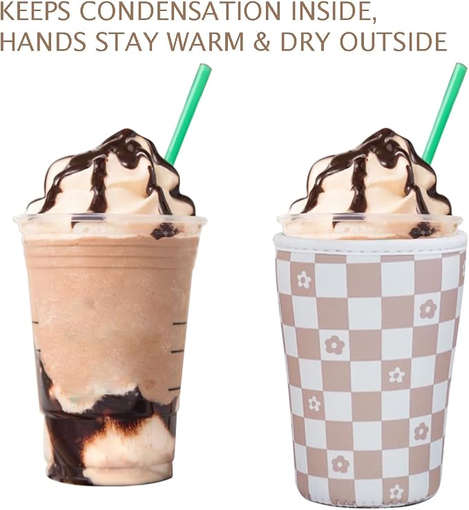 Reusable Insulated Neoprene Iced Coffee Cup Sleeve, Durable Drink Sleeve - Image 7