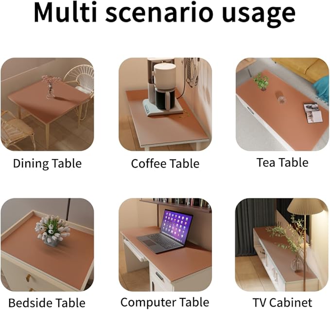 Dining Table Protector Pad for Dining Room Table - Can Be Used On Both Sides Waterproof and Easy to Clean Good Flatness Used for Dining Table(Brown+Gray 54x98)