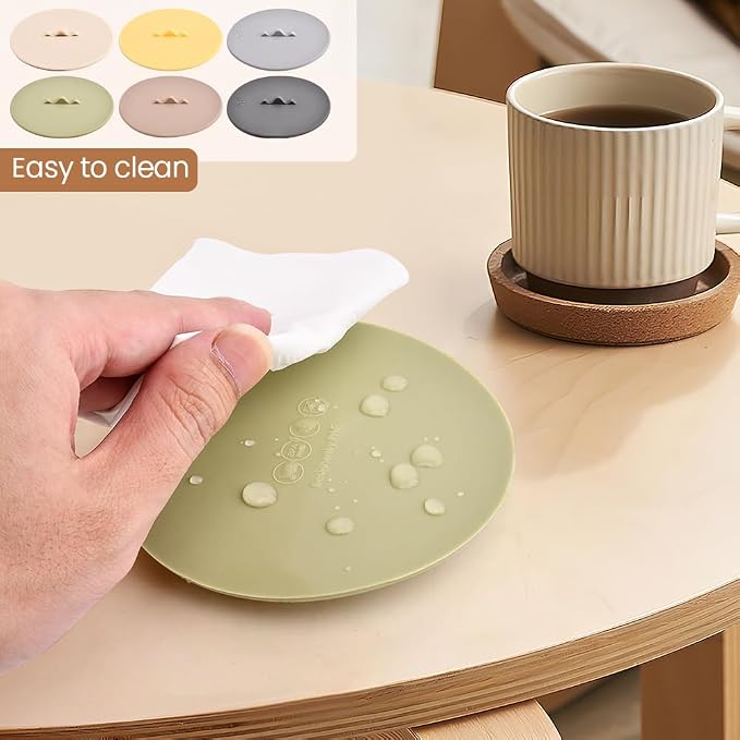 6Pcs Silicone Cup Lids, Silicone Multicolored Cup Covers, Universal Mug Cover - Image 9
