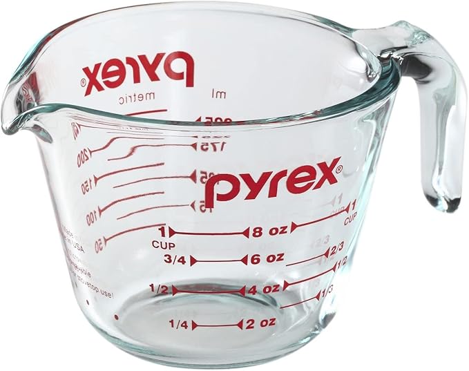Pyrex 885107797882 6001074 Measuring Cup, 8 Oz, Crear