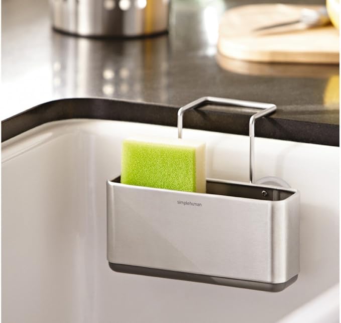 simplehuman Slim Sink Caddy Sponge Holder, Brushed Stainless Steel, Silver (Pack of 6)