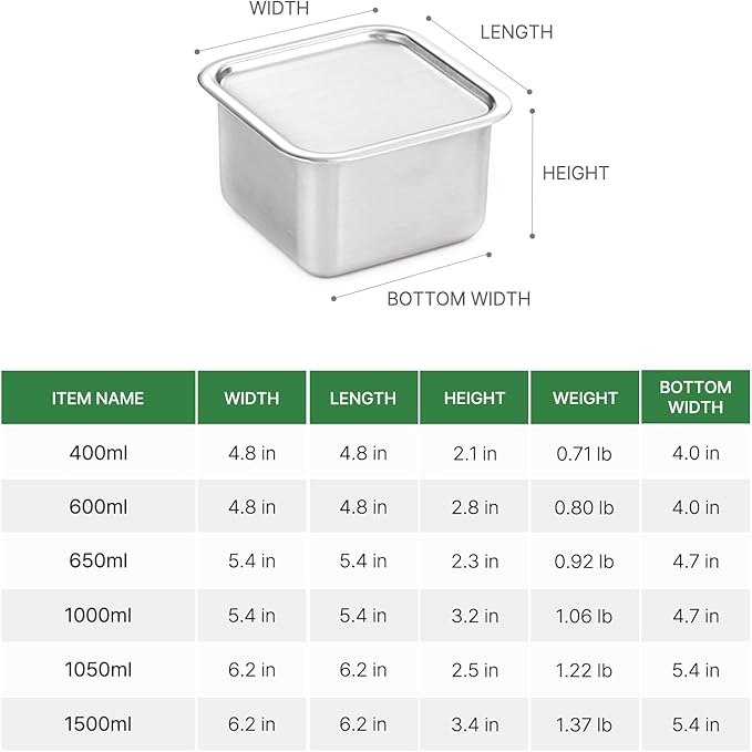 CuBE 6PCS Set Stainless Steel Food Storage Containers With Lids with 3 Net Kitchen Appliances Dishwasher Safe Premium South Korea
