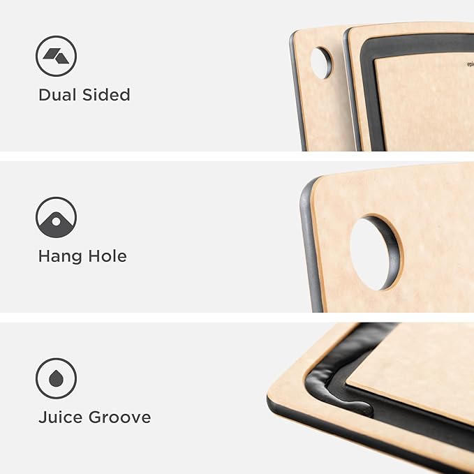 Epicurean Gourmet Series Cutting Board with Juice Groove, 17.5-Inch by 13-Inch, Natural/Slate